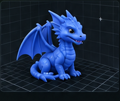 3D Dragon Model CAD Viewport